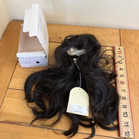 Wee 3 Doll Wig Dutch Boy Dark Brown 12-13 1/2 #DB2F Long Hair w/ Bangs NWT - Picture 4 of 8